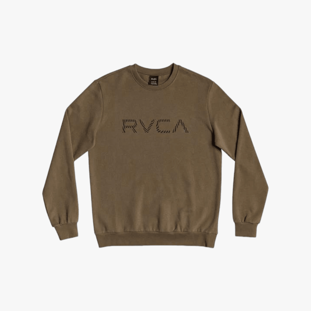 Rvca Boys Radar Crew Sweater Olive Rvca
