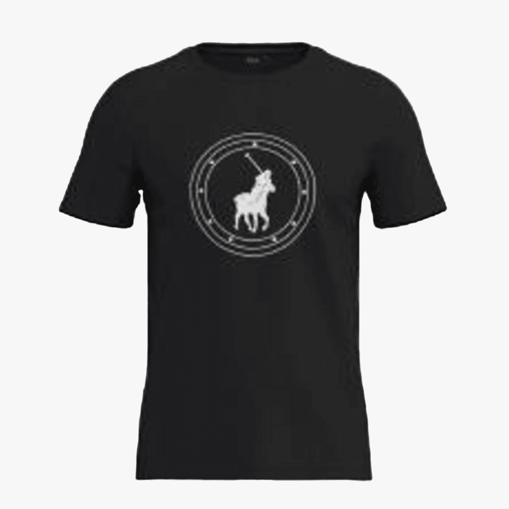 Polo Mens Type Printed Short Sleeve Tee Black | Polo