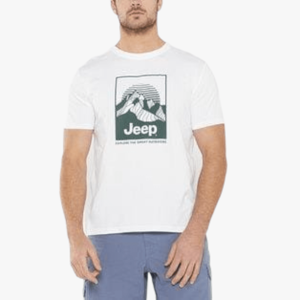 Jeep Mens Fashion Graphics Short Sleeve Tee White | Jeep