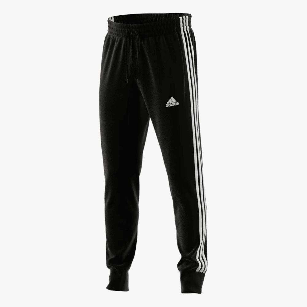 adidas Mens Essentials Slim 3 Stripes Trackpants Black adidas