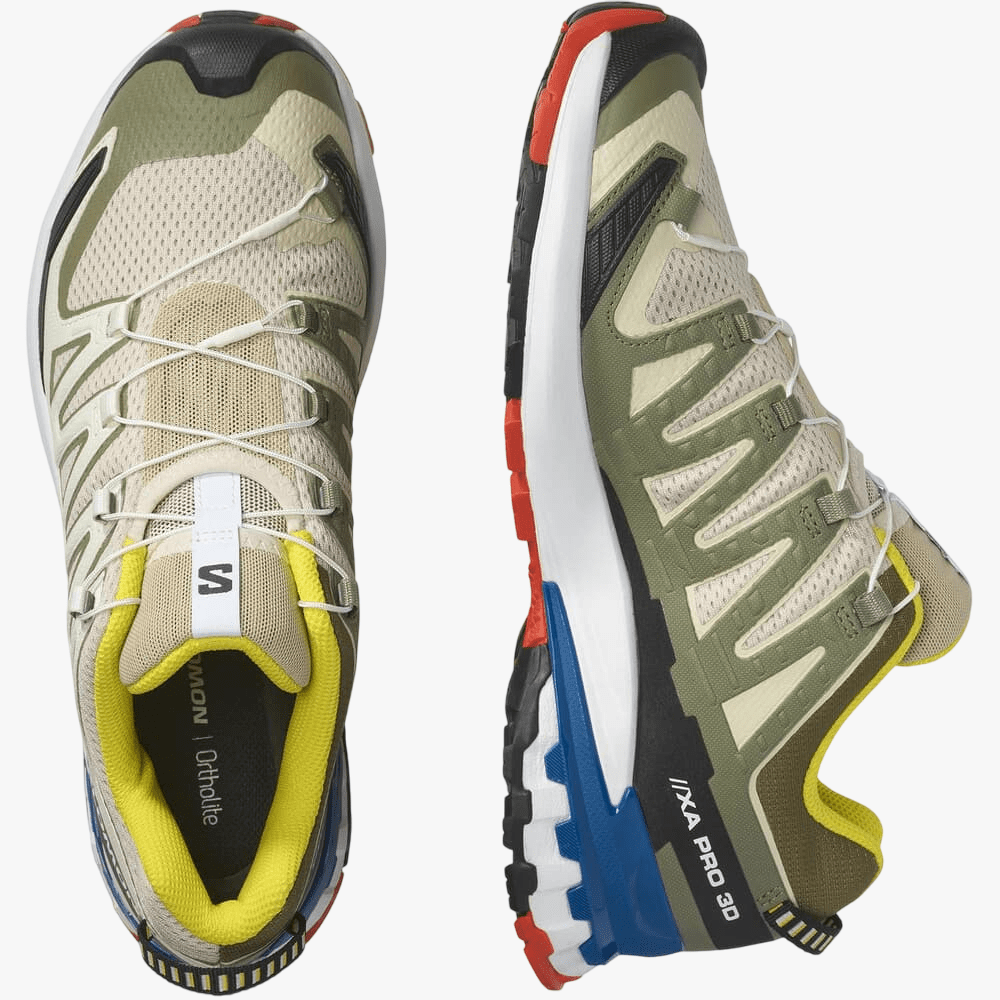 Salomon Mens Xa Pro 3D V9 Hiking Sneaker Rainy Day White Lapis | Salomon