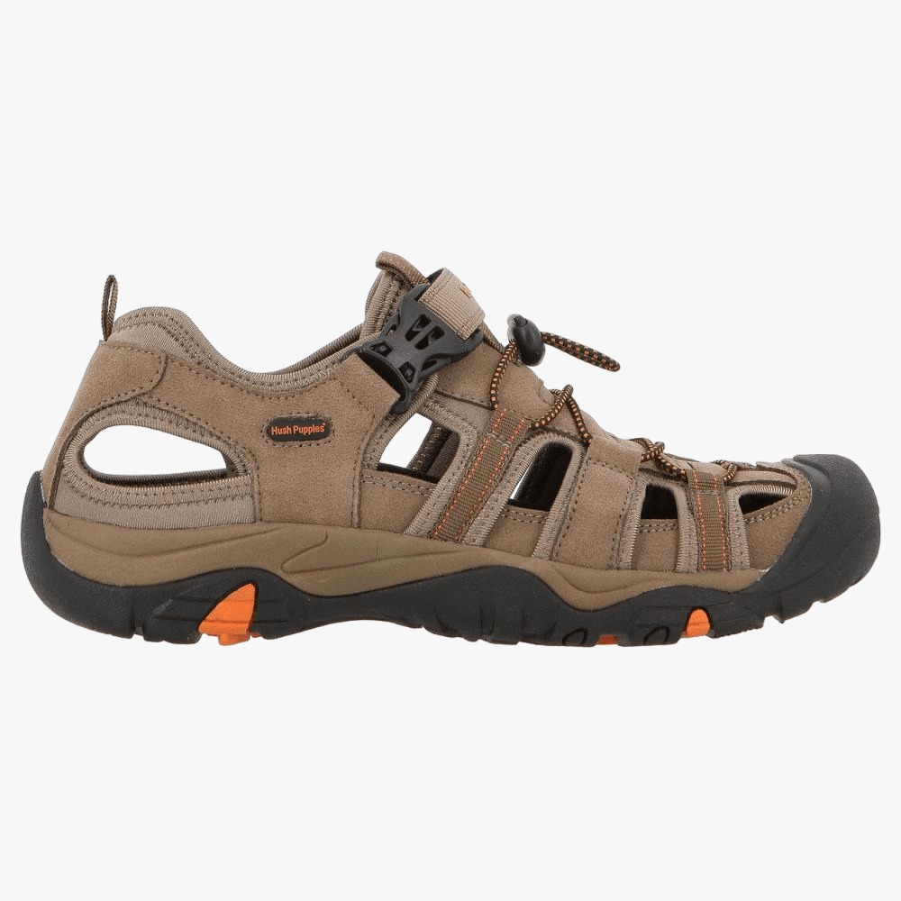Hush Puppies Mens Hite Cow Suede Mesh Sandal Smokey Brown | Hush Puppies