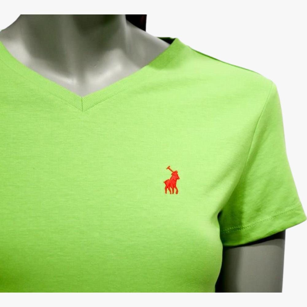 Polo Womens V Neck Short Sleeve Tee Green | Polo