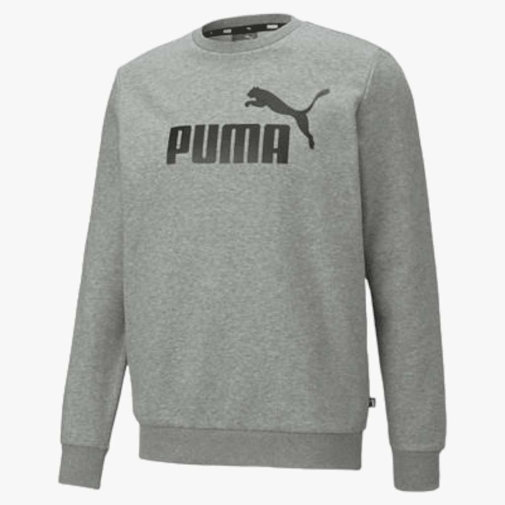 Puma Mens Ess Big Logo Fleece Sweater Med Grey Heather | Puma