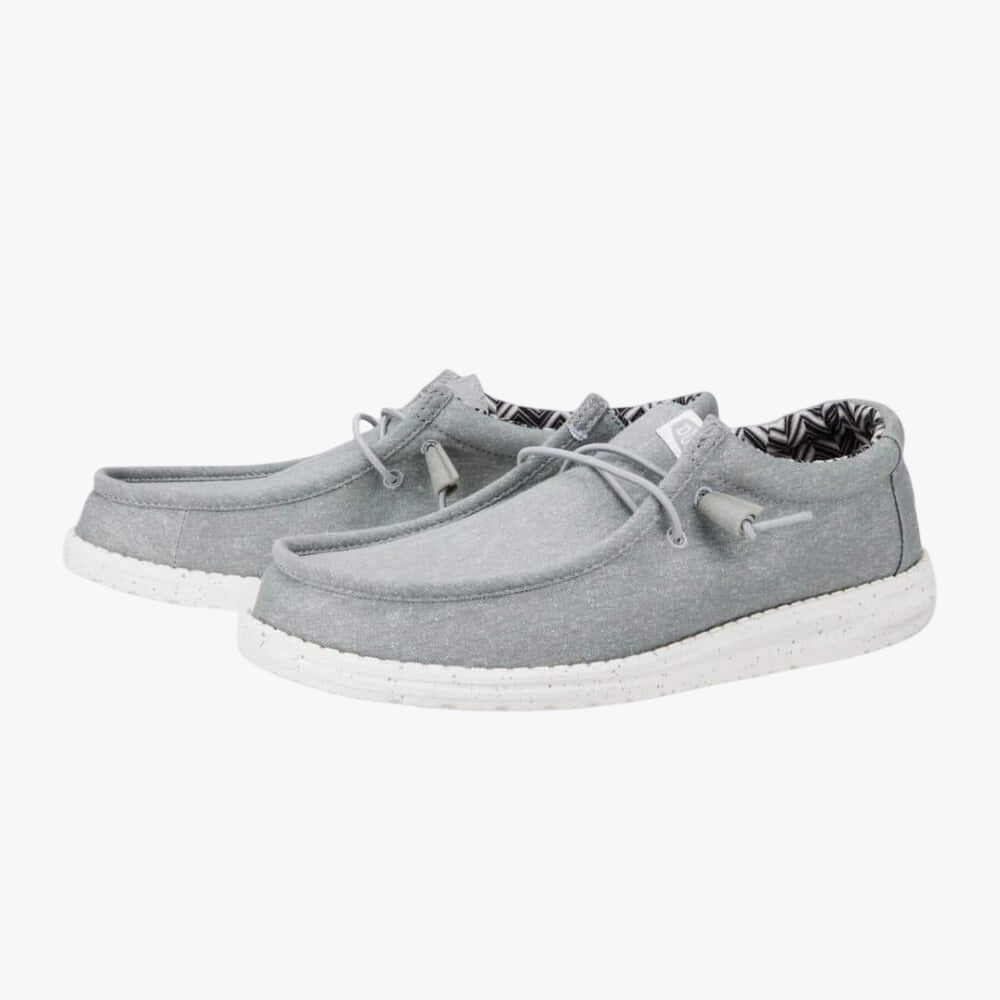 Hey Dude Mens Wally Stretch Canvas 007 Light Grey