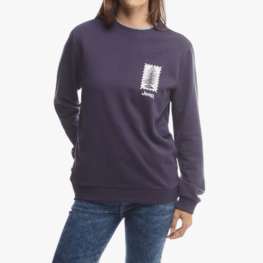 Jeep Womens Adventure Awaits Crew Sweater Navy | Jeep