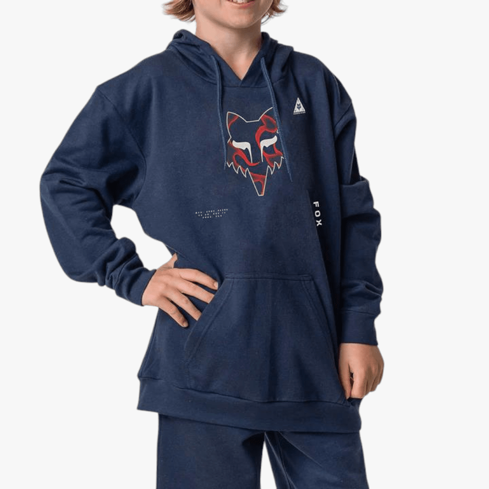 Fox Boys Withered Pullover Hoody Navy Fox