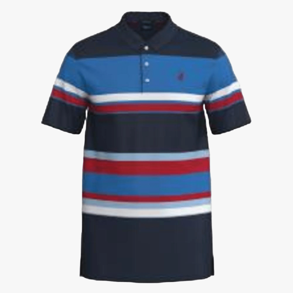 Polo Mens Veriegated Mercerised Short Sleeve Golfer Navy | Polo