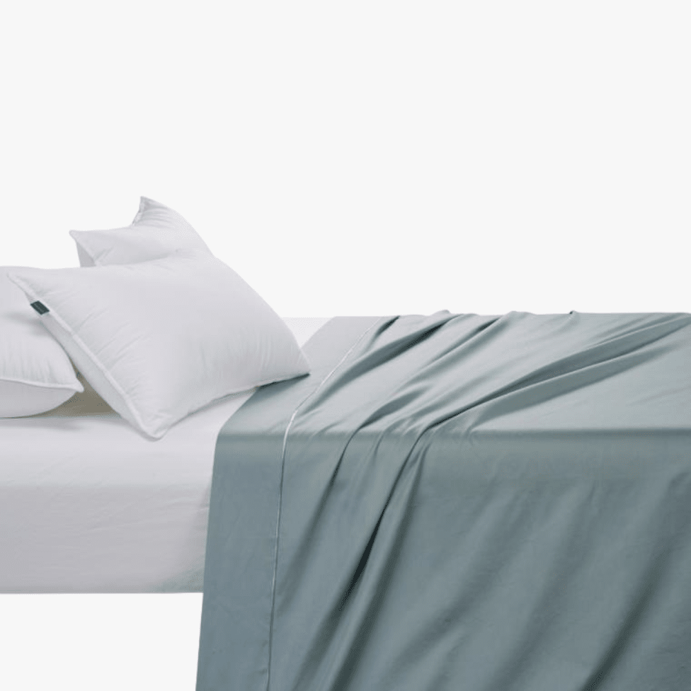 Cotton Co 400 Thread Queen Flat Sheet 250X270 Duck Egg | Cotton Co