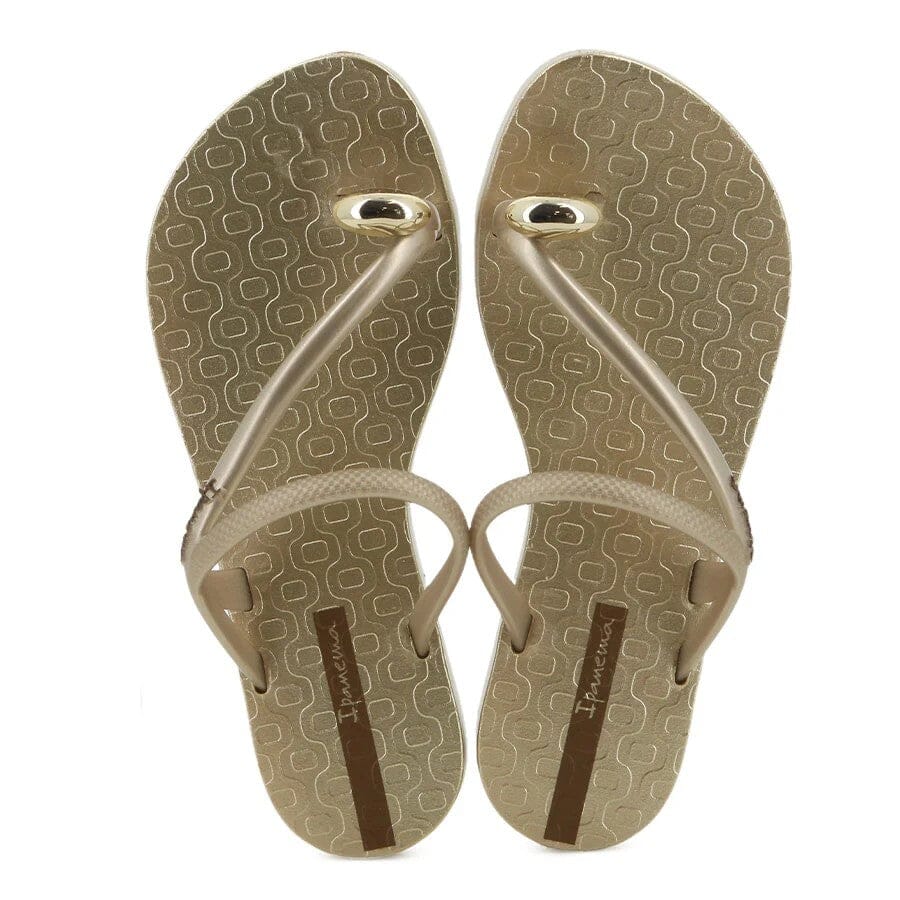 Ipanema Womens Glam Ring Thong Sandal Beige Gold | Ipanema
