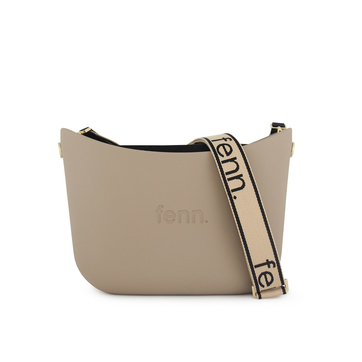 Fenn Messenger Bag-Stone Black Inner-Gold Zip- Adjustable Canvas Strap