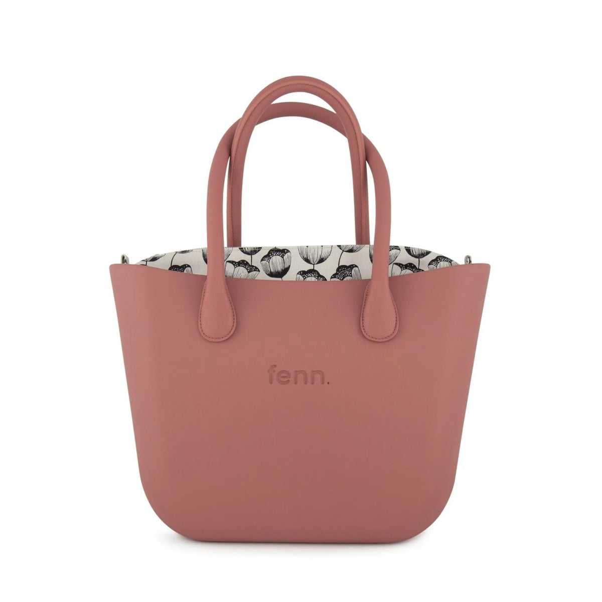 Fenn Original Handbag-Pink-Pattern Inner-Silver Zip-Pink Handles