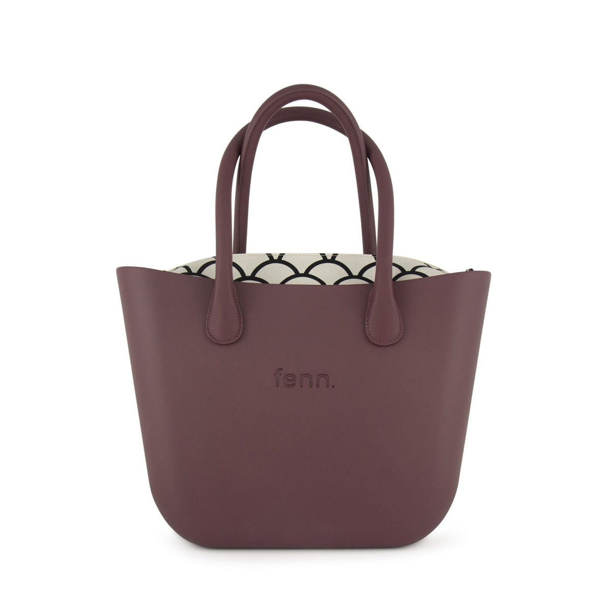 Fenn Original Handbag-Purple-Pattern Inner-Gold Zip-Purple Round Handle