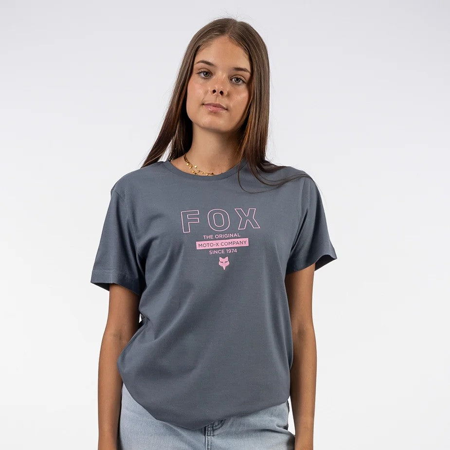 Fox Womens Outline Relaxed Tee Granite Grey
