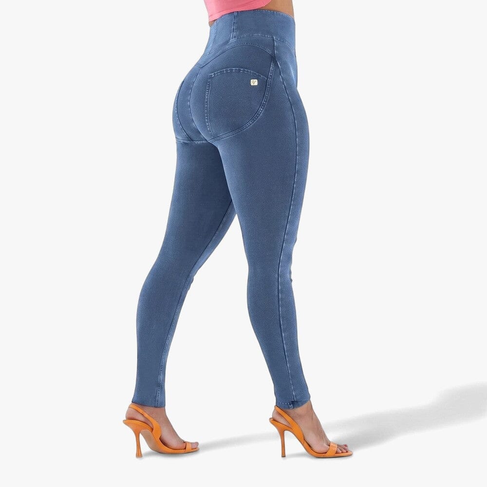 Freddy Womens Light Blue Stitch Curvy High Waist Long Length Jean | Freddy