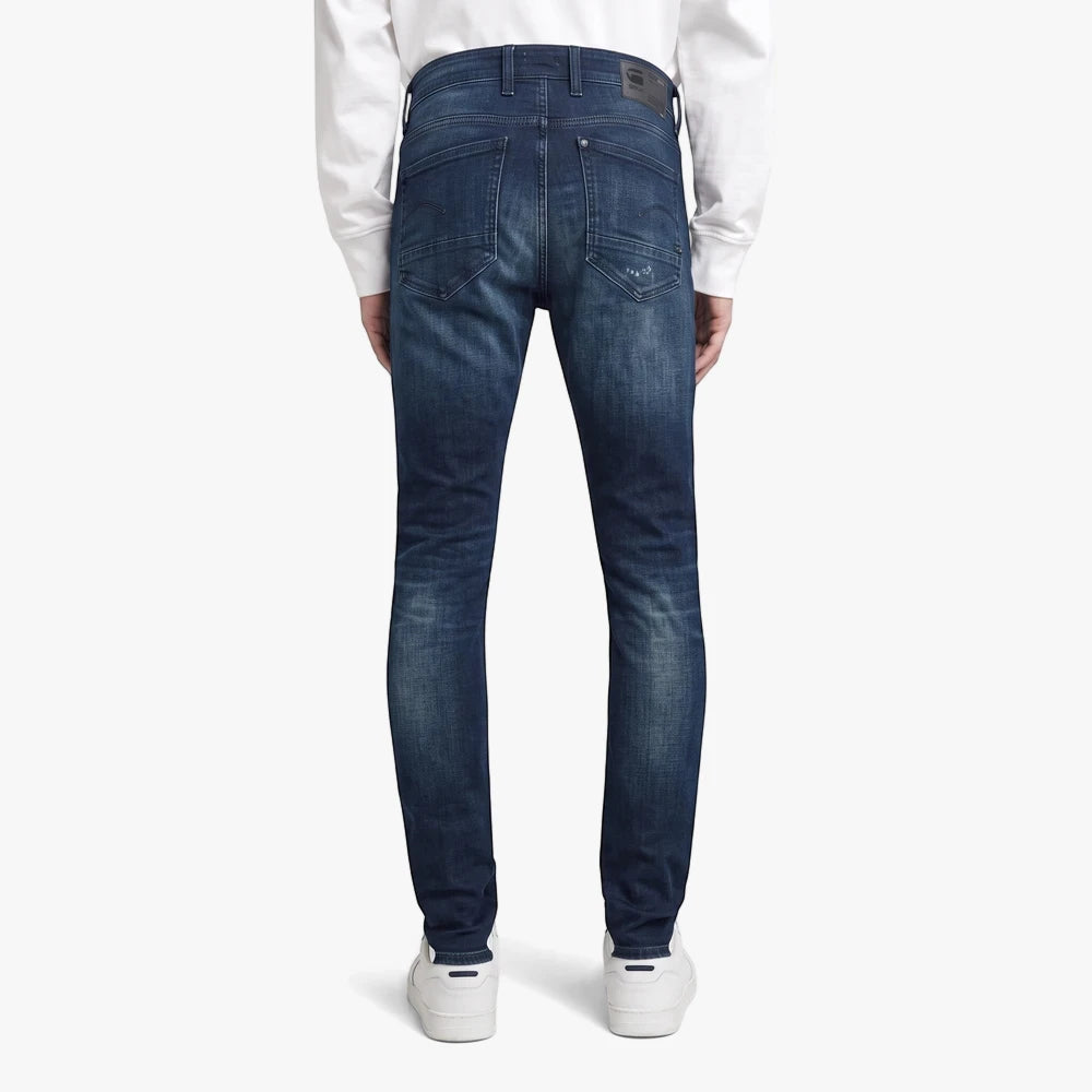 G Star Mens Reven Skinny Jeans in Dark Aged wash, shown from the back, highlighting the fit and pocket details.
