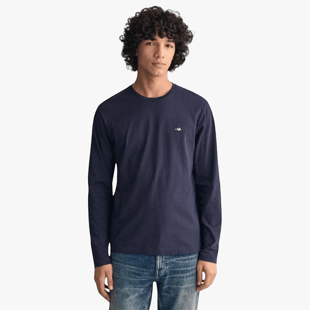 Gant Mens Original Long Sleeve Tee Navy