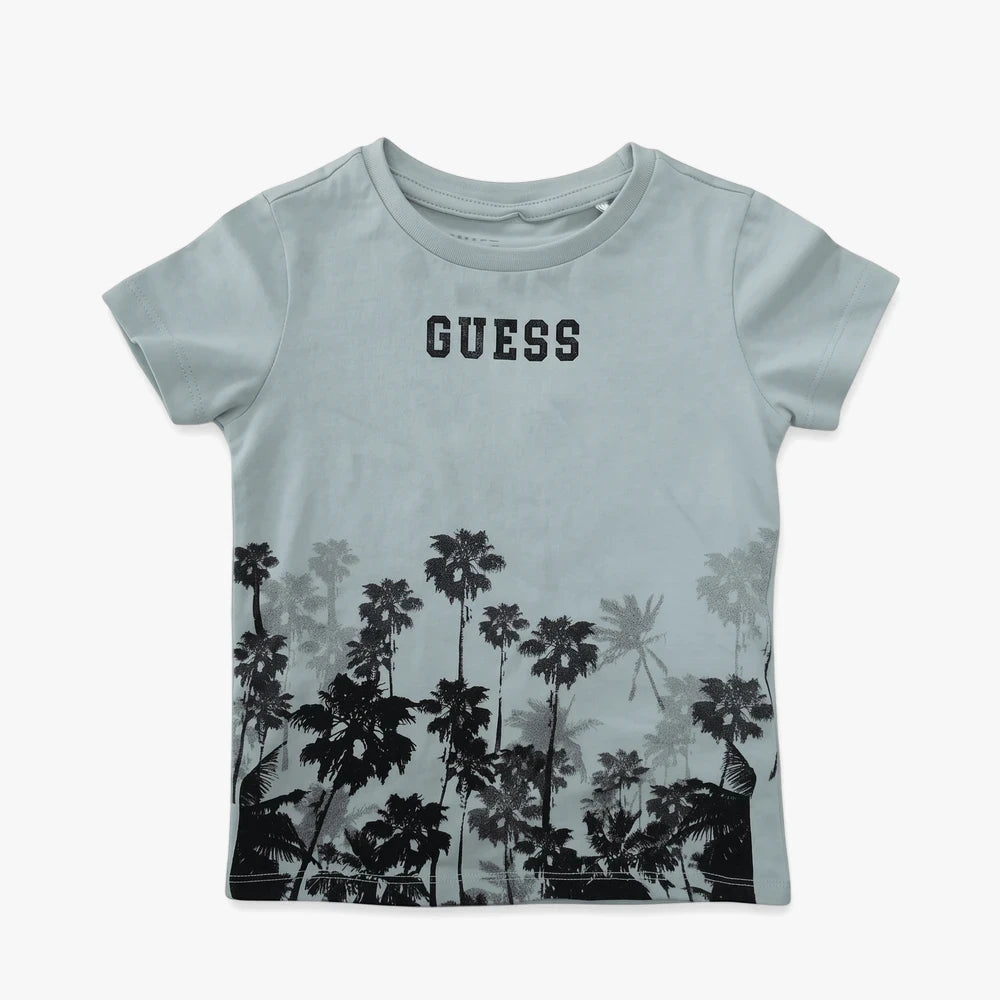 Guess Boys blue short sleeve t-shirt featuring a black &
