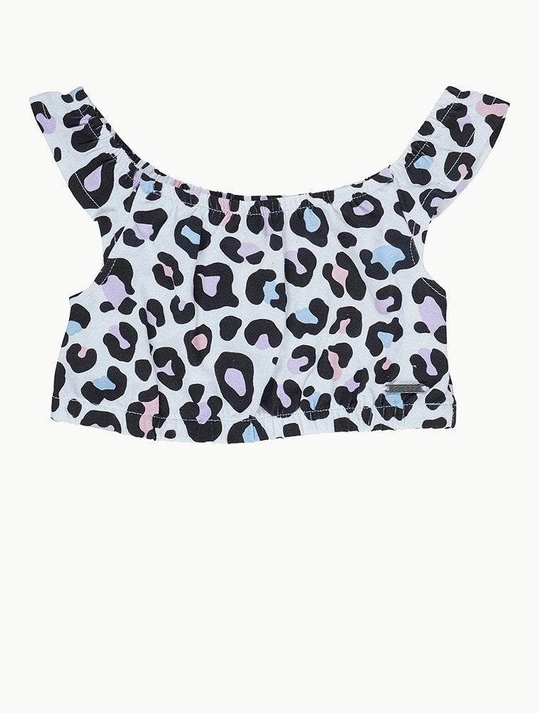 Guess Girls Leo Crop Tee White