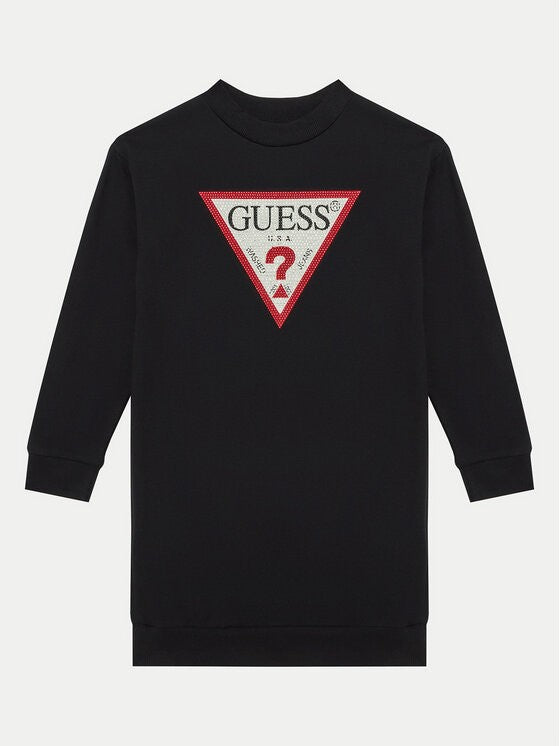 Guess Girls Long Sleeve Sweater Dress Black