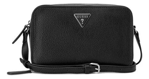 Guess Lisa Mini Double Zip Crossbody Bag Black