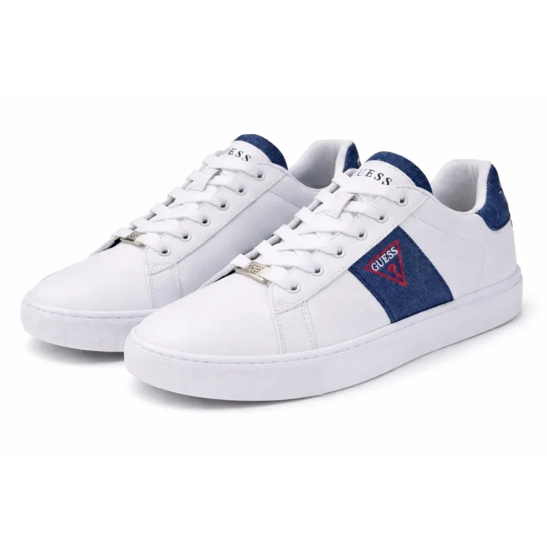 Guess Mens Bertell Sneaker White Blue Multi