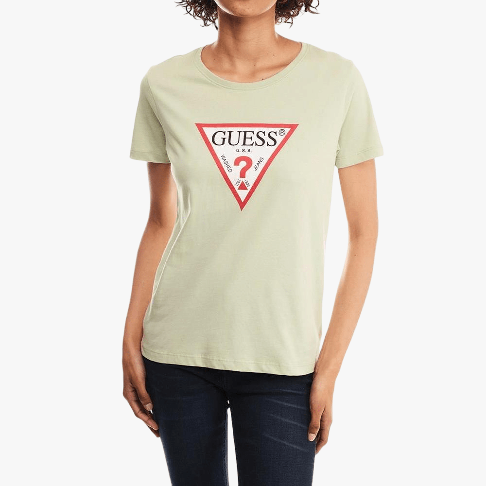 Guess Womens Original Short Sleeve Tee Light Green | Guess