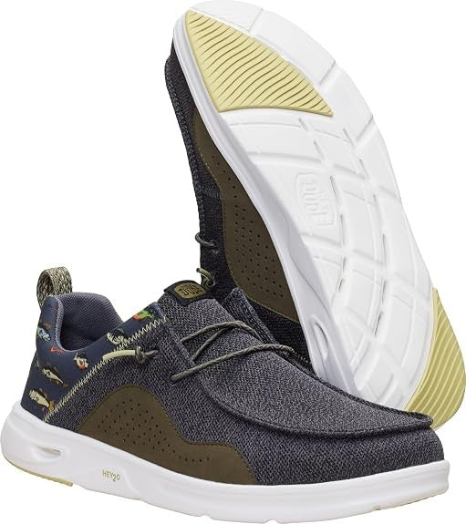 Hey Dude Mens Wally Hey20 Fishing Shoe Black Oyster Multi