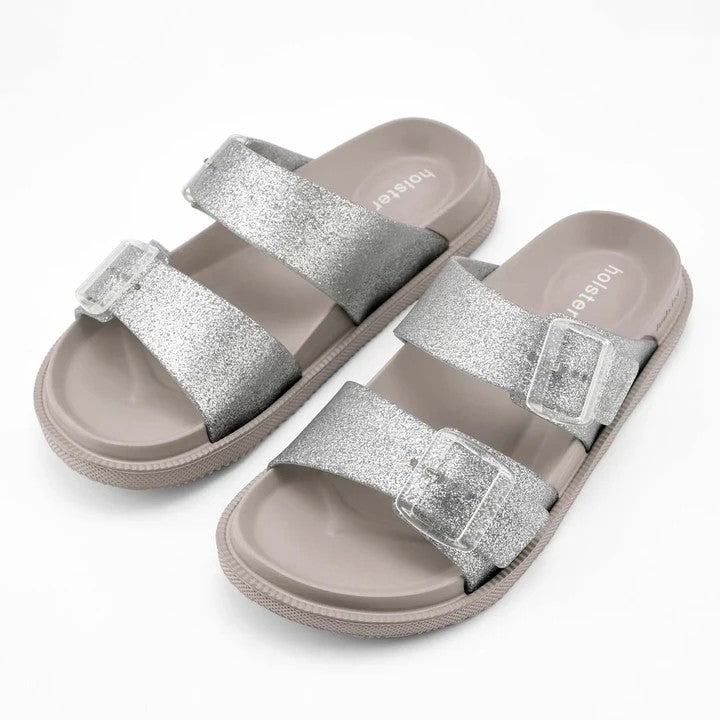 Holster Womens Soleshimmer Sandal Silver Glitter