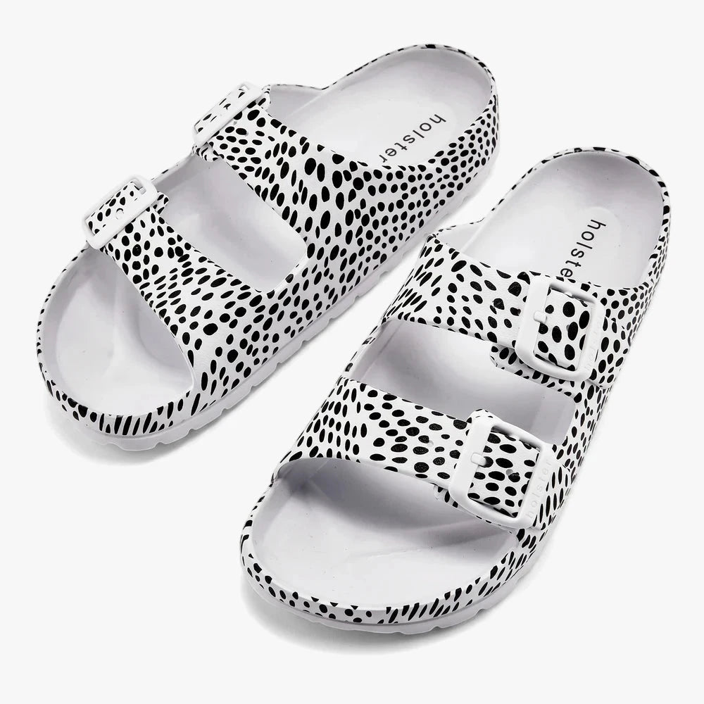 Holster Womens Sunsafari Sandal White Cheetah | Holster
