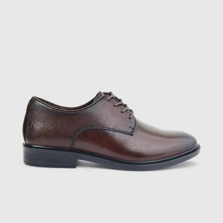 Hush Puppies Mens Harrington Cow Leather Shoe Brown