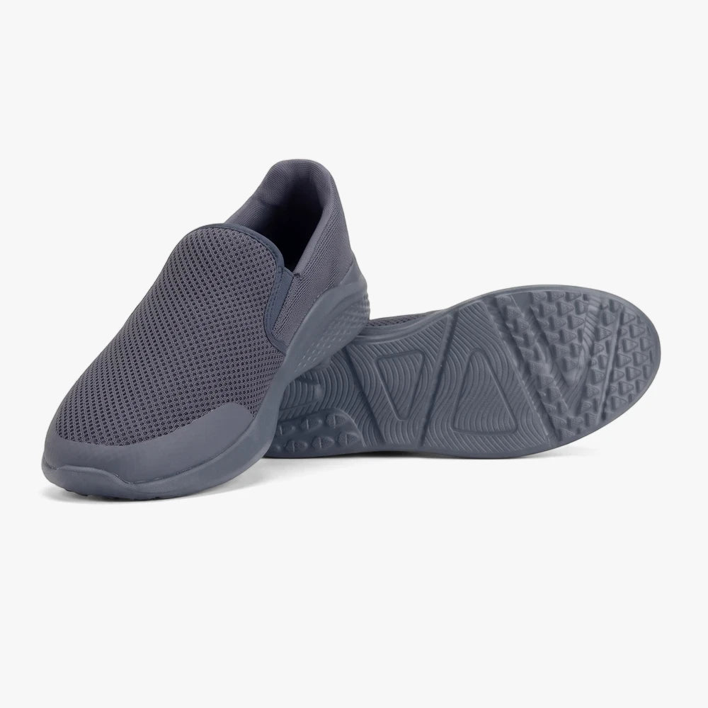 Hush Puppies Mens Zappo Navy Multi Mesh slip-on shoes, showing the mesh upper and textured sole.