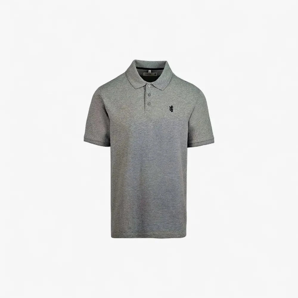 Pringle Mens Austyn Core Pique Short Sleeve Golfer Grey Mel | Pringle