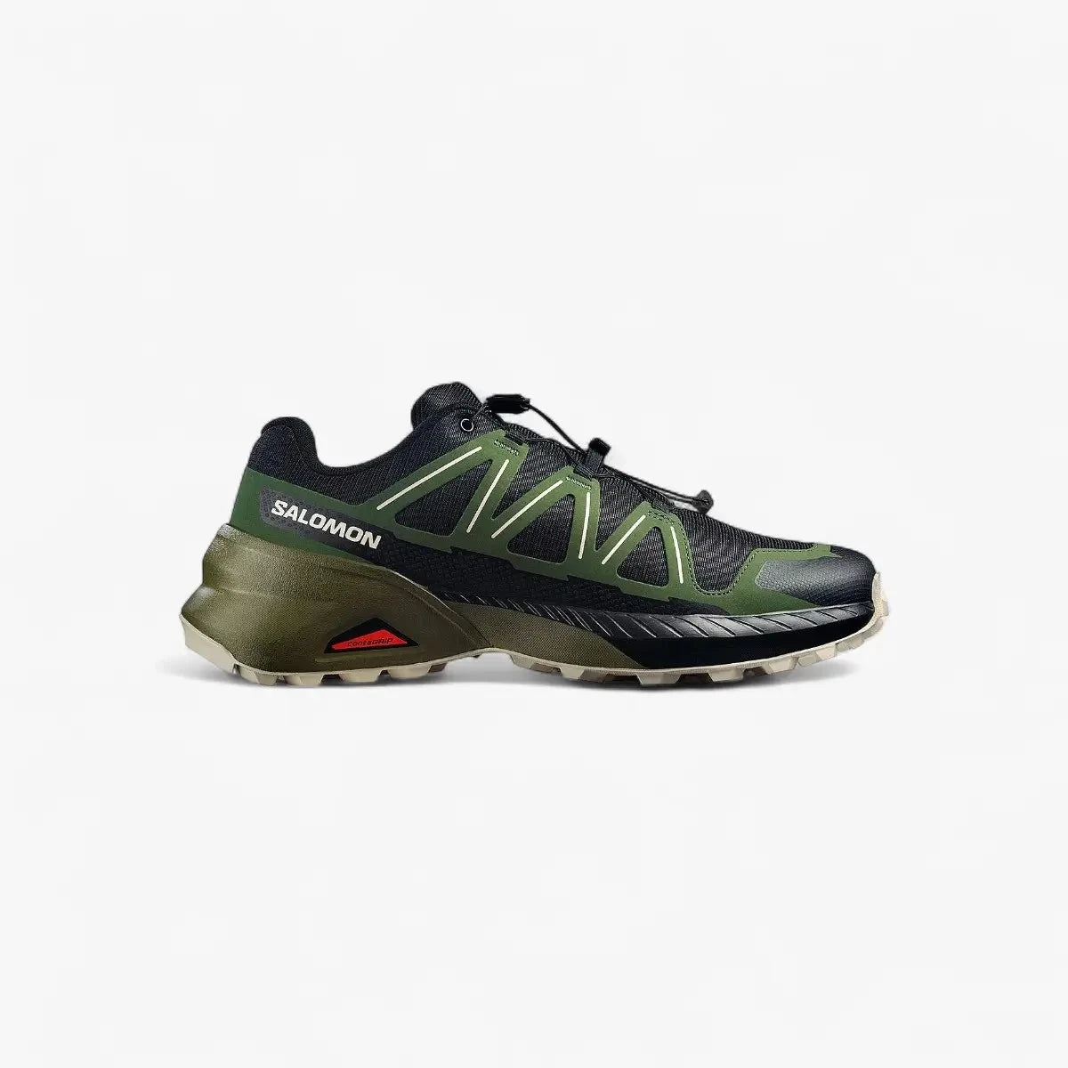 Salomon Mens Speedcross Peak Trail Sneaker Black Black Forest Rainy Day | Salomon