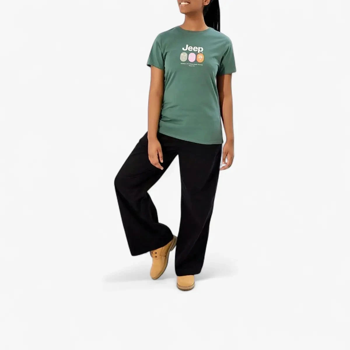 Jeep Womens Flower Graphic Tee Sage Leaf | Jeep