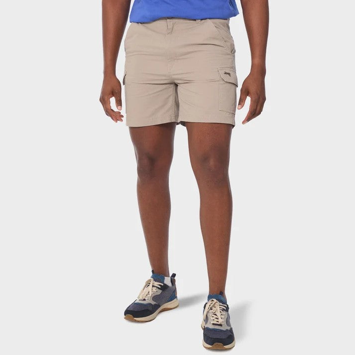 Jeep Mens 14Cm Willys Mountain Man Fixed Waist Shorts Khaki