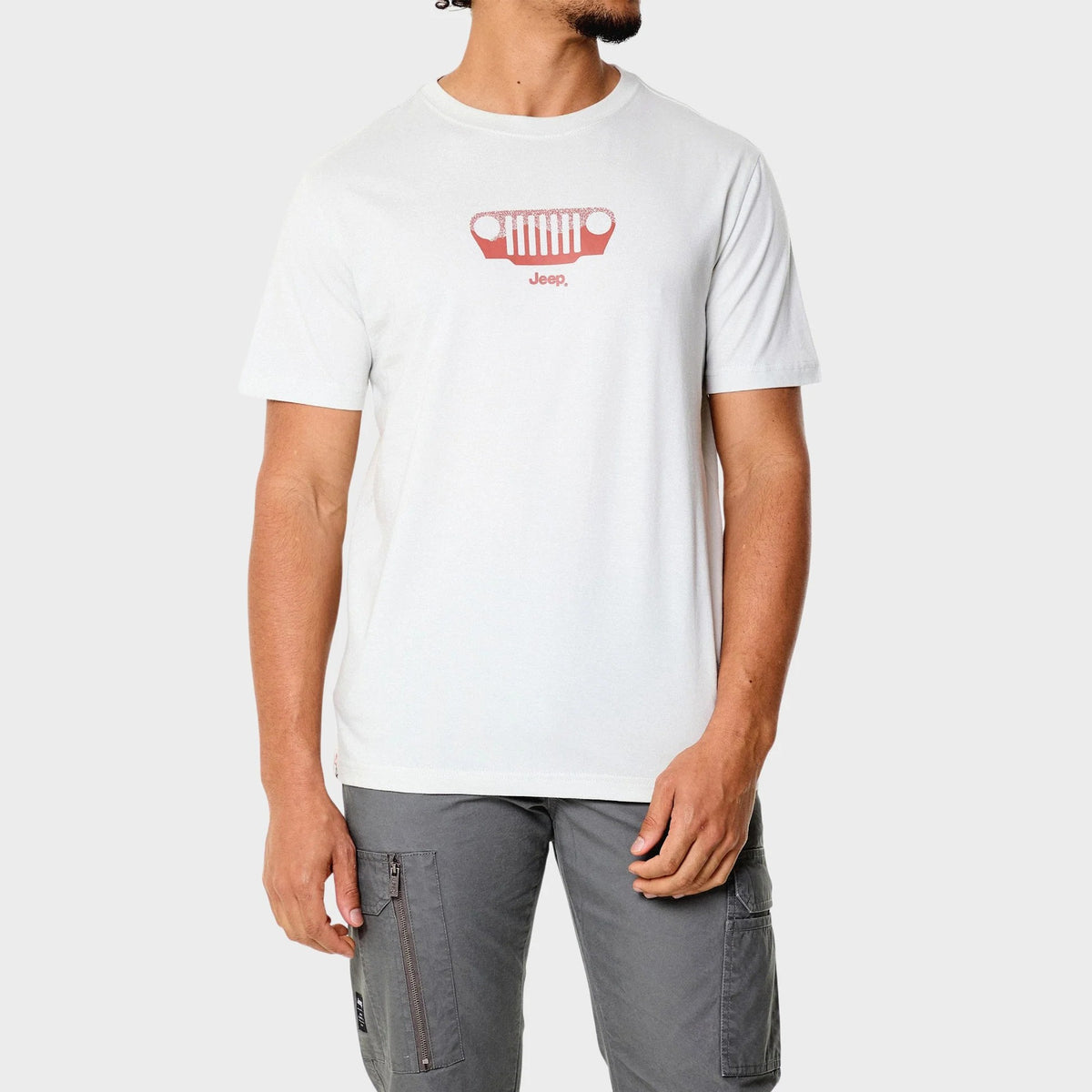Jeep Mens Core Grille Tee Light Grey