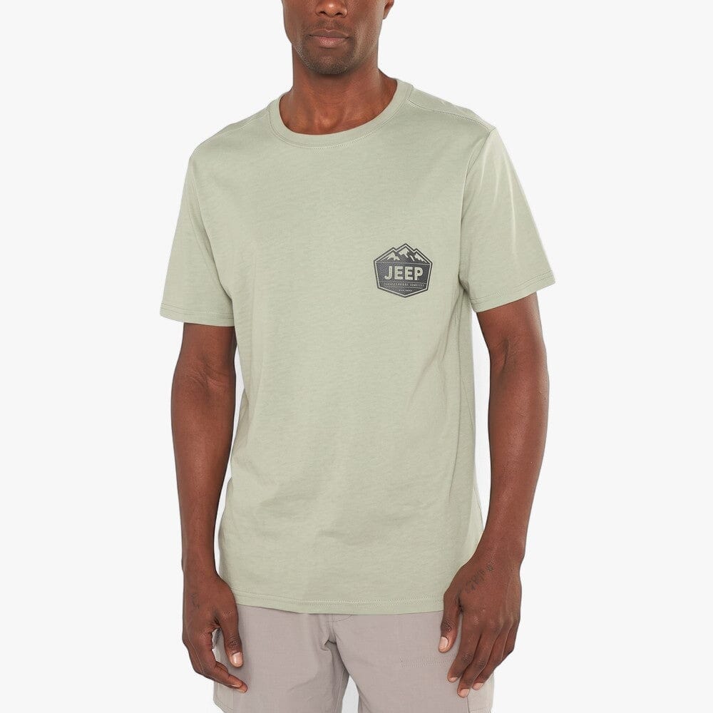 Jeep Mens Fashion Graphics Short Sleeve Tee Silvered Green | Jeep