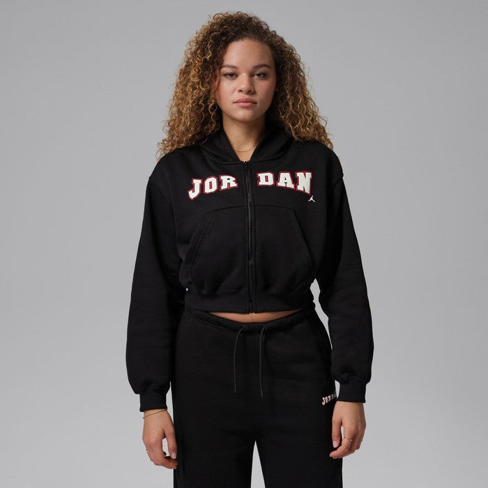 Nike Womens Jordan Brooklyn Fleece Mod-Crop Hoodie Black