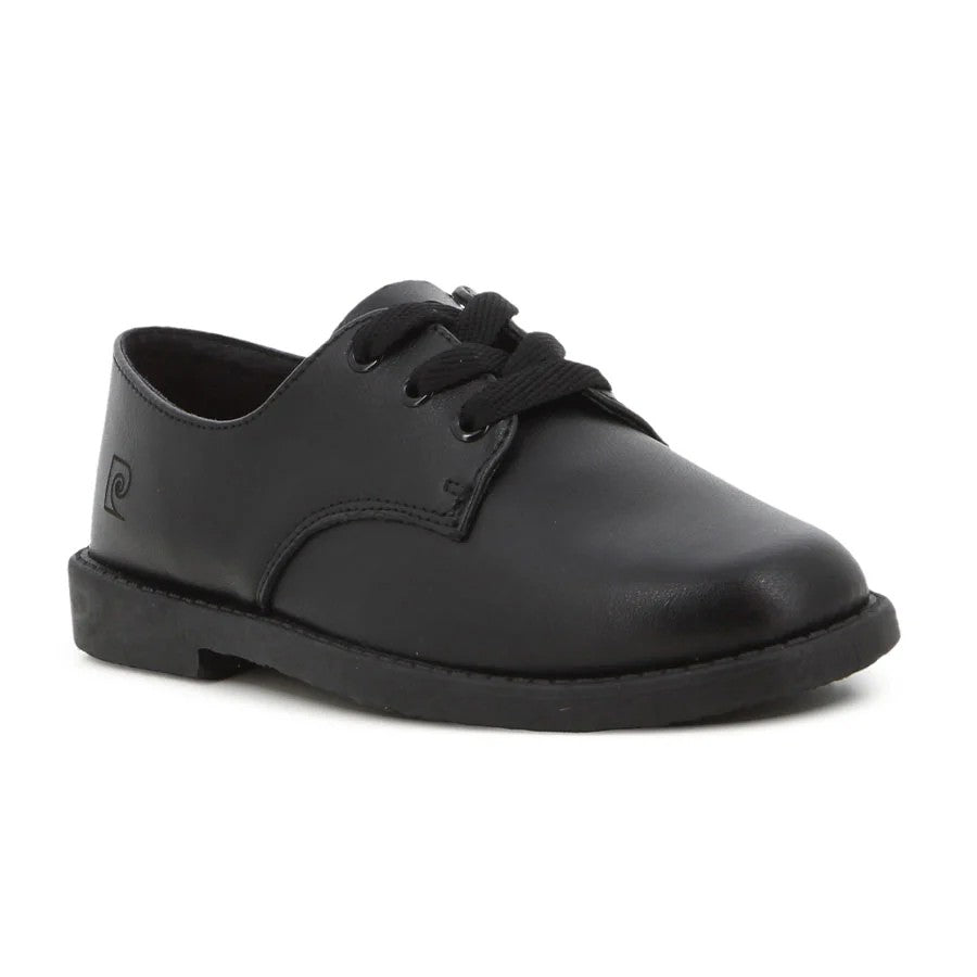 Pierre Cardin Younger Kids Dino Action Leather School Shoe Black