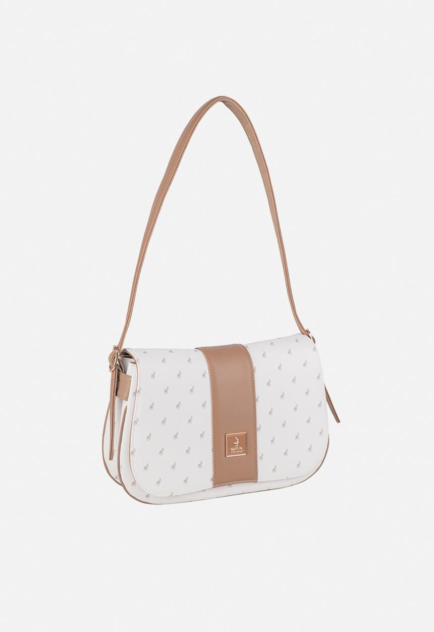 Polo Kensington Shoulder Flapover Handbag White