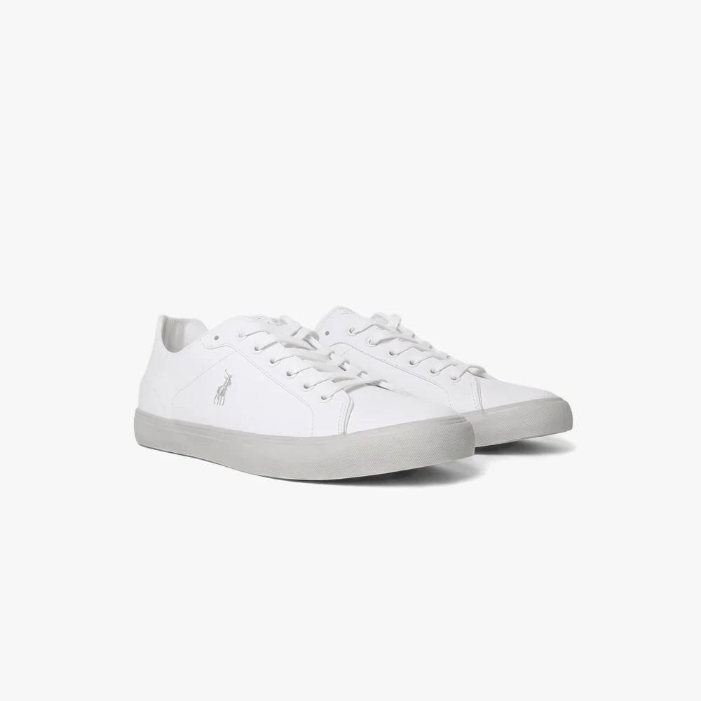 Polo Mens Basic Sneaker in white with lace-up design and minimalist low-profile silhouette