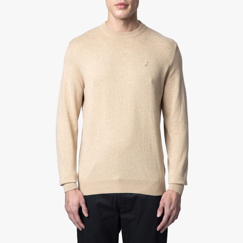 Polo Mens Essential Cotton Crew Sweater Stone | Polo