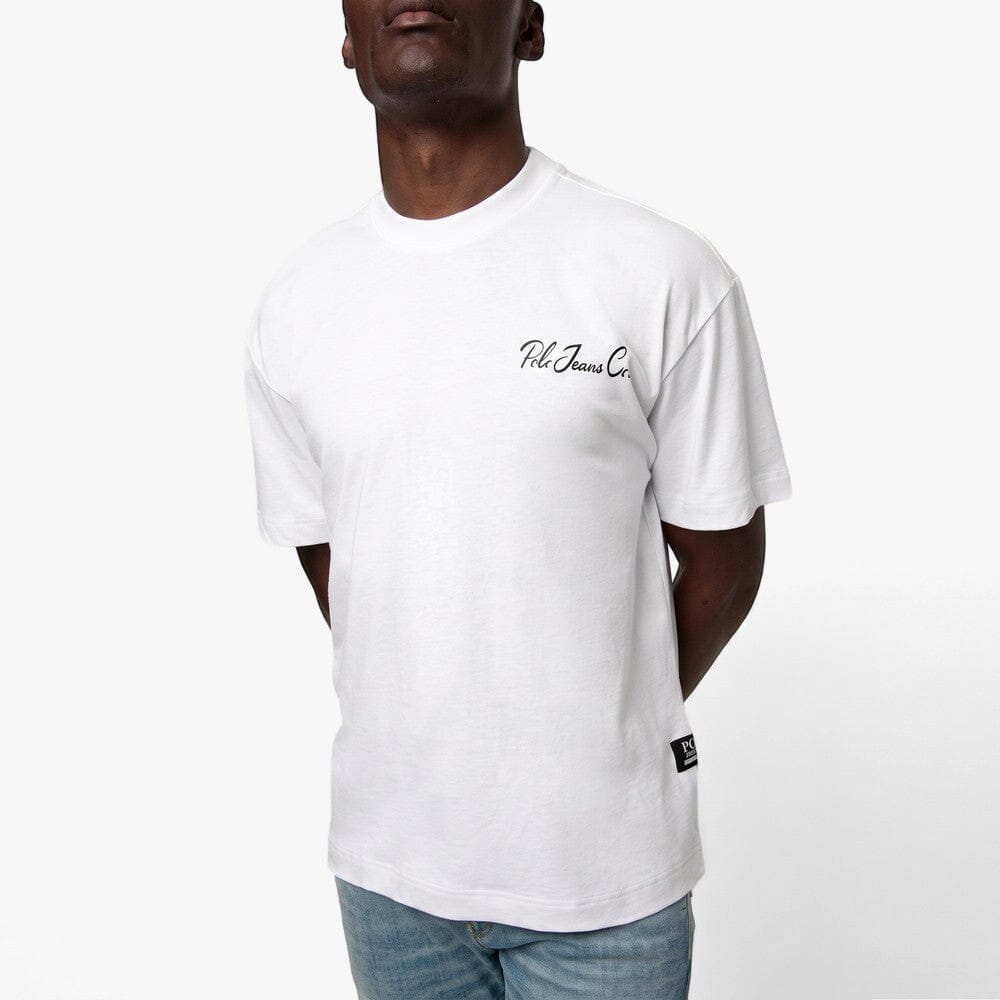 Polo Mens Pjc Cursive Logo Tee White | Polo