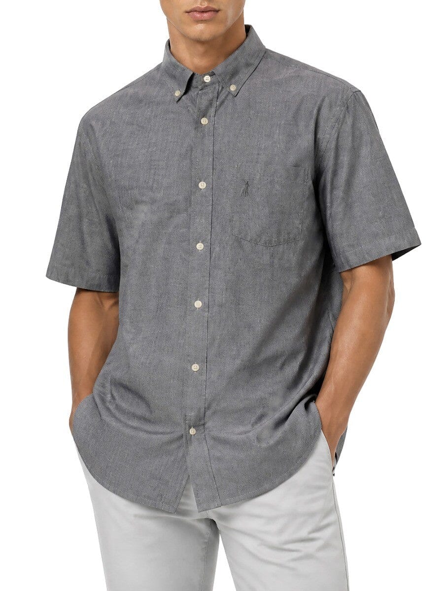 Polo Mens Short Sleeve Oxford Shirt Charcoal | Polo