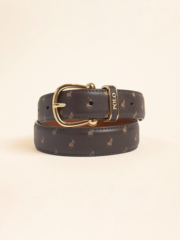 Polo Womens Ava Belt Brown Tan Monogram