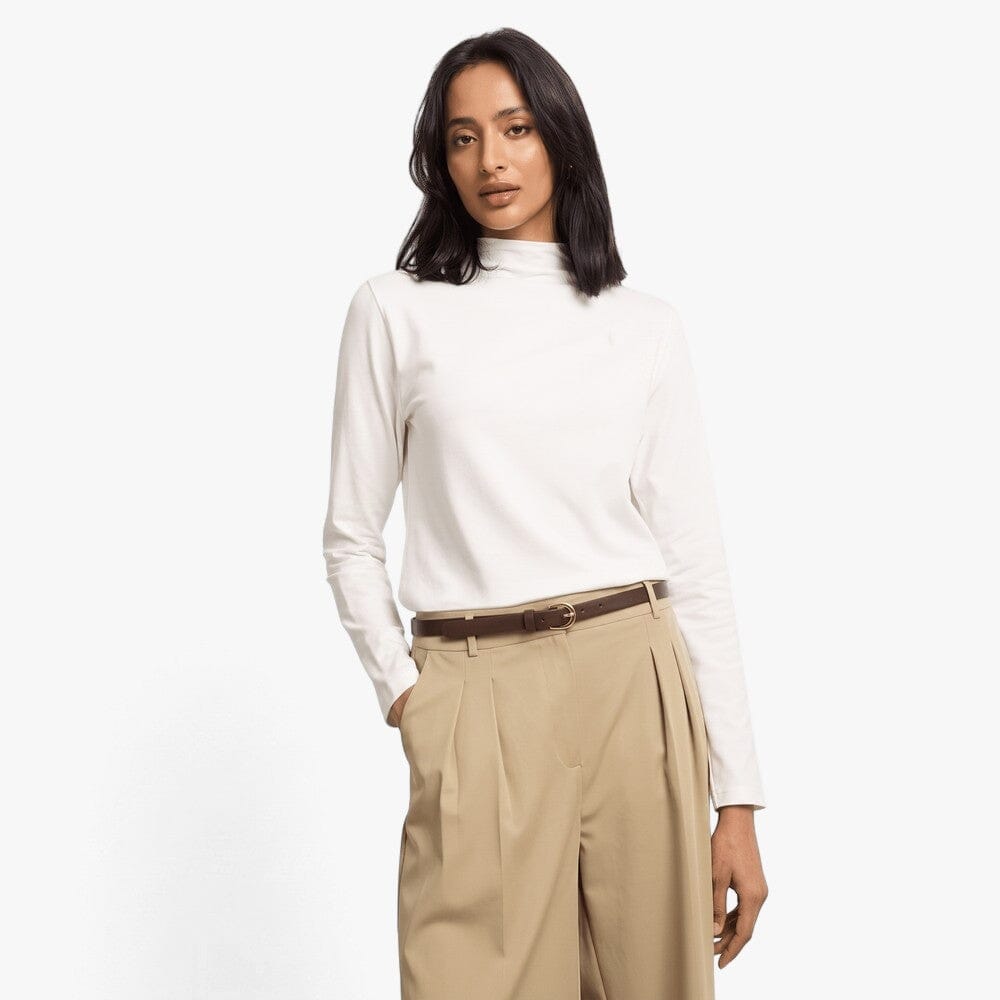 Polo Womens Dani Long Sleeve Second Skin Tee Off White | Polo