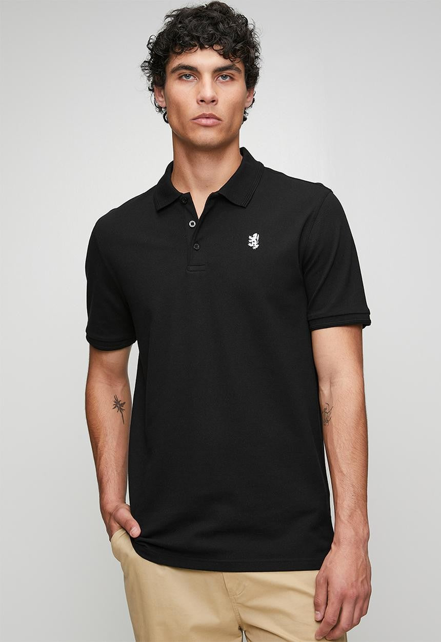 Pringle Mens Adam Pique Golfer Black