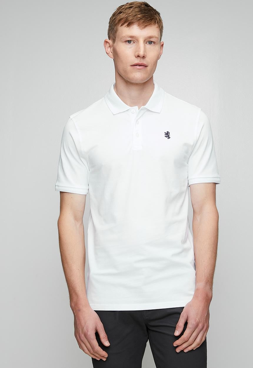 Pringle Mens Adam Pique Golfer White