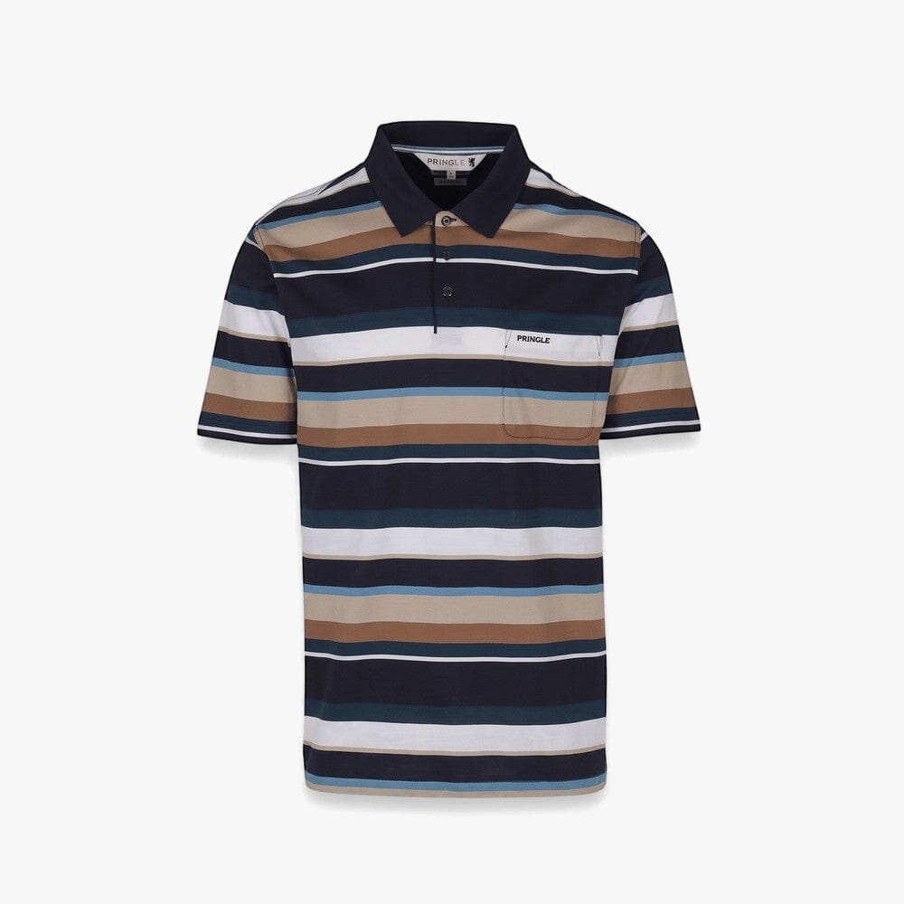 Pringle Mens Lance Mercerised Golfer Navy | Pringle